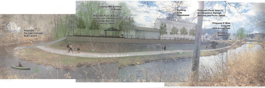 An artist's rendering of the project at Industrial Point, Honesdale.